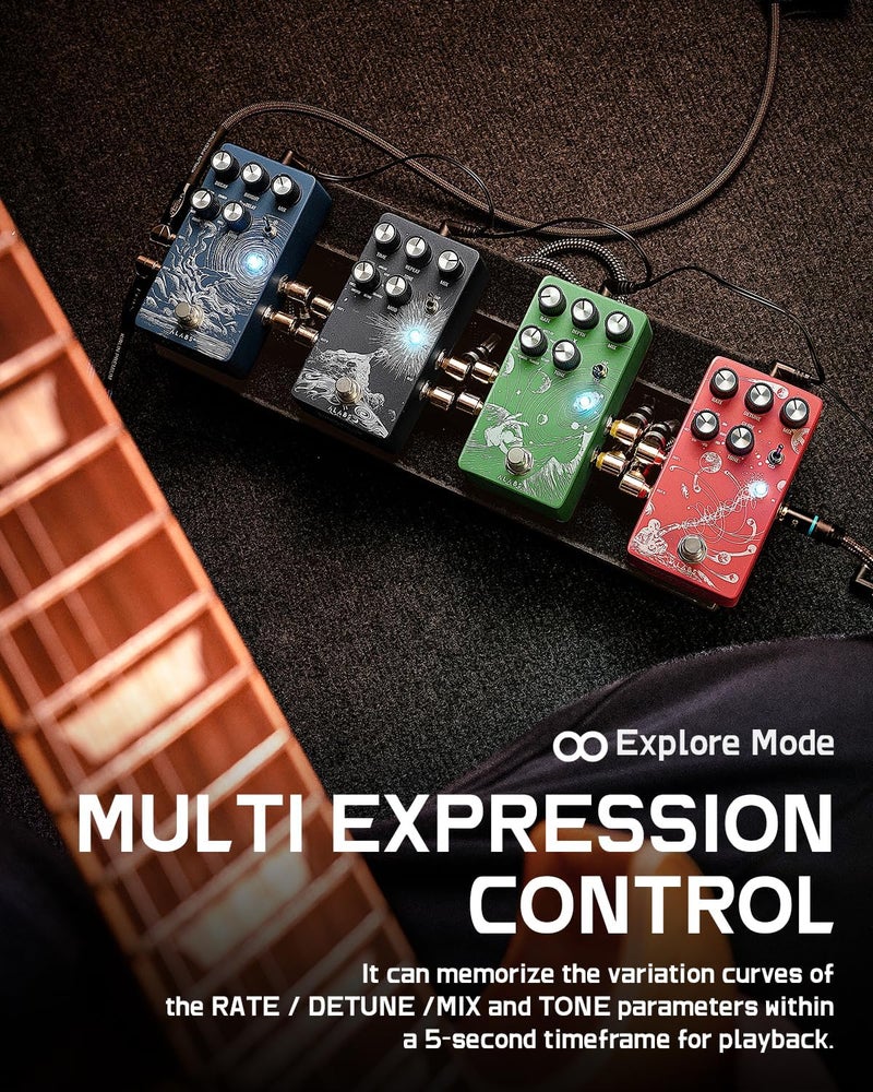 ALABS ORBITAL Pitch Shifter Guitar Pedal | 9 Harmony/Octave Modes | True Stereo & Analog Dry-Through | Built-in Expression Control & Momentary Whammy Glide Effect - Image 5